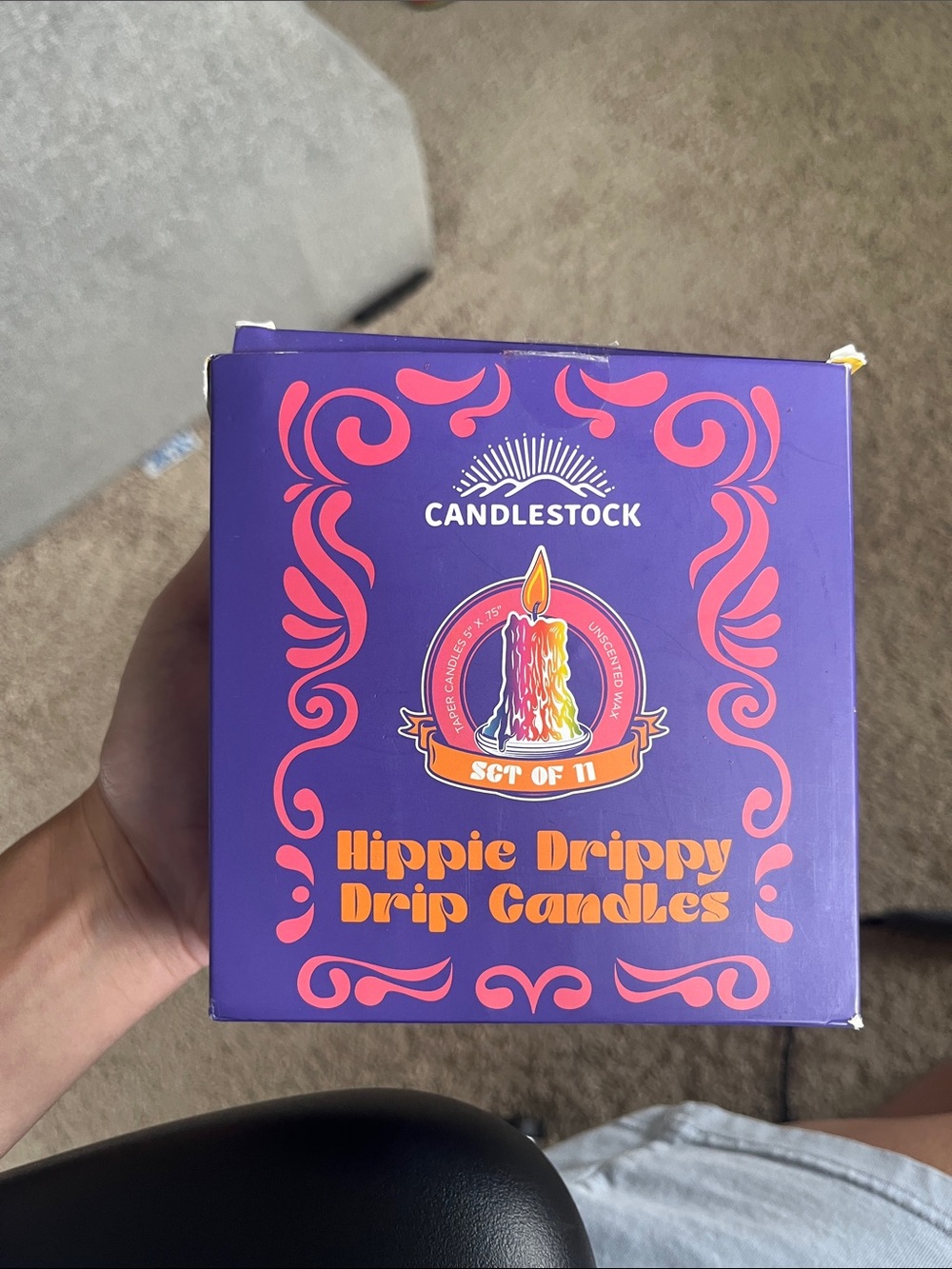 Candlestick Hippie Drippy Drip Candles - Purple